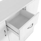 miBasics Beammoon Meuble à chaussures moderne 1 tiroir avec 11 étagères blanc : Peut contenir jusqu'à 30 paires, placage de bois MDF, rangement réglable