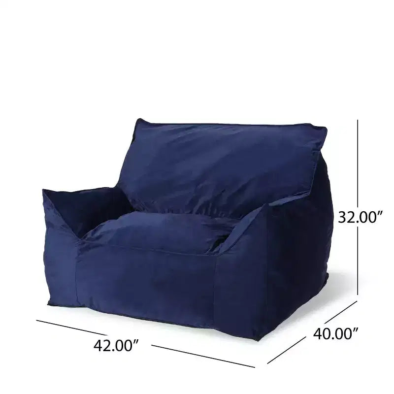 Fauteuil Poire Loubar Modern Velours Côtelé Accoudoirs Bleu Marine - Christopher Knight Home