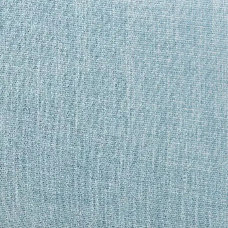 Lit plateforme Mateo Baxton Studio, grand lit, en tissu et bois naturel, bleu clair/naturel