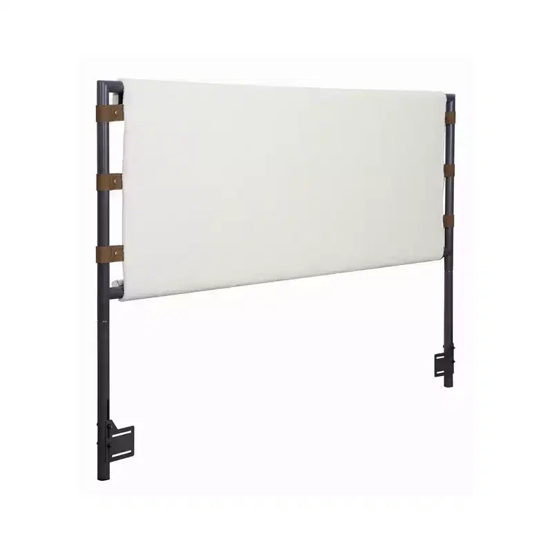 Nathan James Queen Aspen Boucle Upholstered Headboard Black Matte Metal Frame