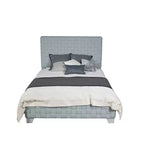 Lit Saree 91 po Acme Furniture Queen Chenille bleu sarcelle clair/Fini gris