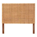 bali & pari Queen Size Lesia Rattan and Mahogany Wood Headboard Light Honey/Red Teak
