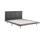 Lit Metis King en cuir grainé gris Acme Furniture
