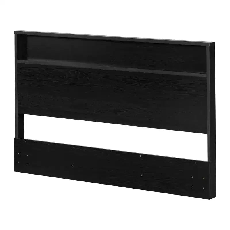 Tête de lit avec étagère de rangement Primo de South Shore (grand lit/très grand lit) Chêne noir