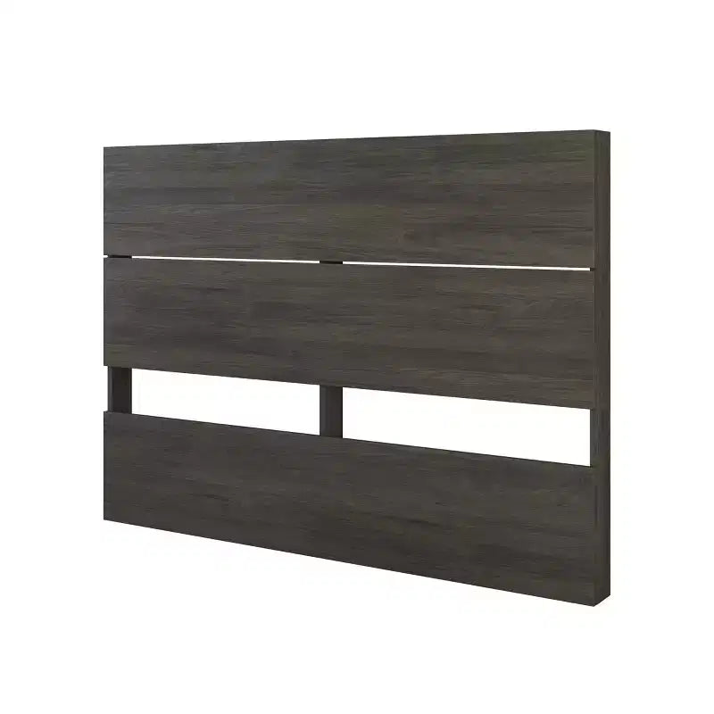 Lit de rangement complet Milton 3 tiroirs avec tête de lit gris écorce/blanc - Nexera : Design contemporain, cadre en composite MDF, matelas non inclus