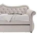 Lit Adkins double/grand lit en velours beige Acme Furniture