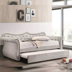 Lit Adkins double/grand lit en velours beige Acme Furniture
