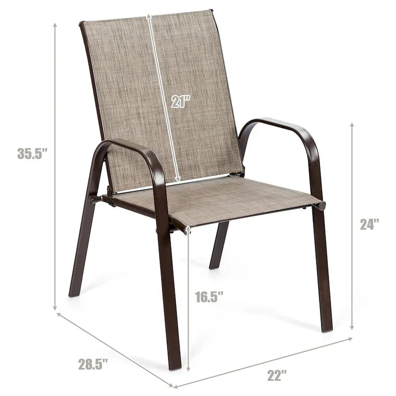 Costway Lot de 4 chaises de jardin et de terrasse avec accoudoirs – Voir détails