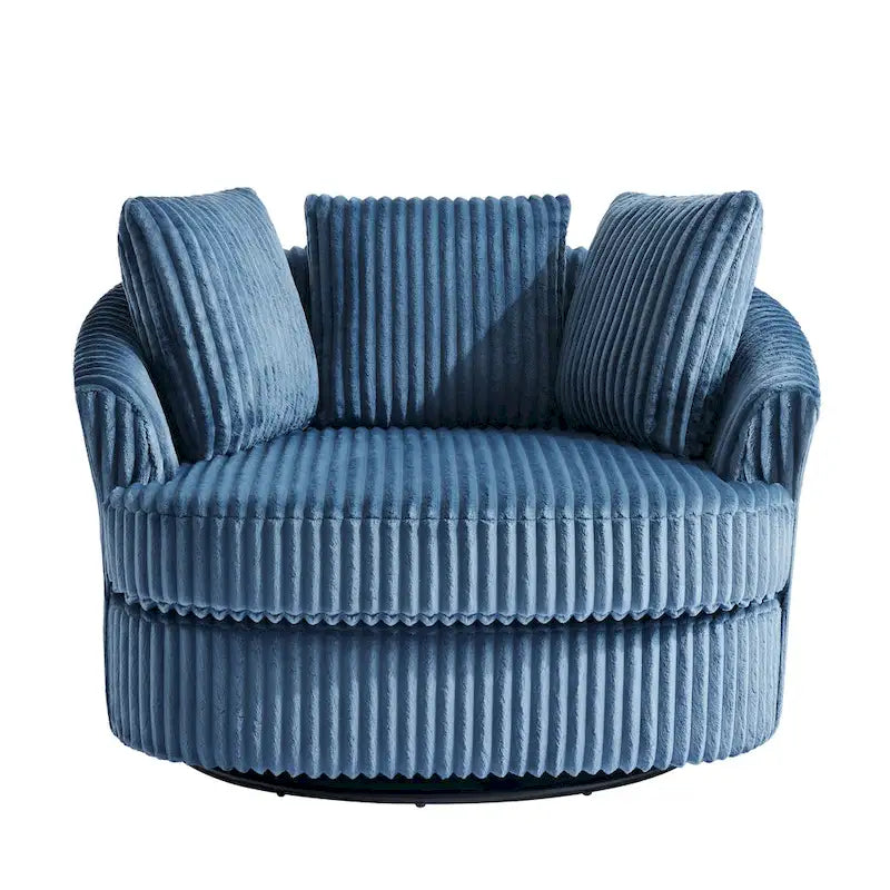 DREAMSIDEA Lot de 2 fauteuils pivotants recouverts de tissu, accoudoirs encastrés