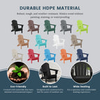 Chaise Adirondack pliante d'extérieur tout temps Polytrends Laguna résistante à la décoloration pour patio