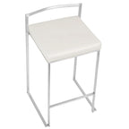 Tabouret de comptoir Silver Orchid Forrest en acier inoxydable empilable et entièrement soudé (lot de 2)