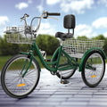 Tricycle adulte bleu 26 pouces à 3 roues avec paniers amovibles