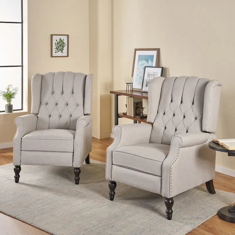 Fauteuils inclinables en tissu touffeté Walter (lot de 2) par Christopher Knight Home
