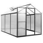 Serre de jardin aluminium VEIKOUS avec évent de toit réglable et porte verrouillable Grise