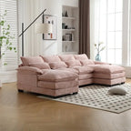 Canapé modulable Cloud pour salon, canapé d'angle moderne en chenille/boucle, canapé convertible modulable confortable avec double méridienne