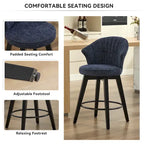 Lot de 2 tabourets de bar pivotants, chaises de salle à manger rembourrées avec large dossier, chaises de hauteur comptoir avec pieds en métal