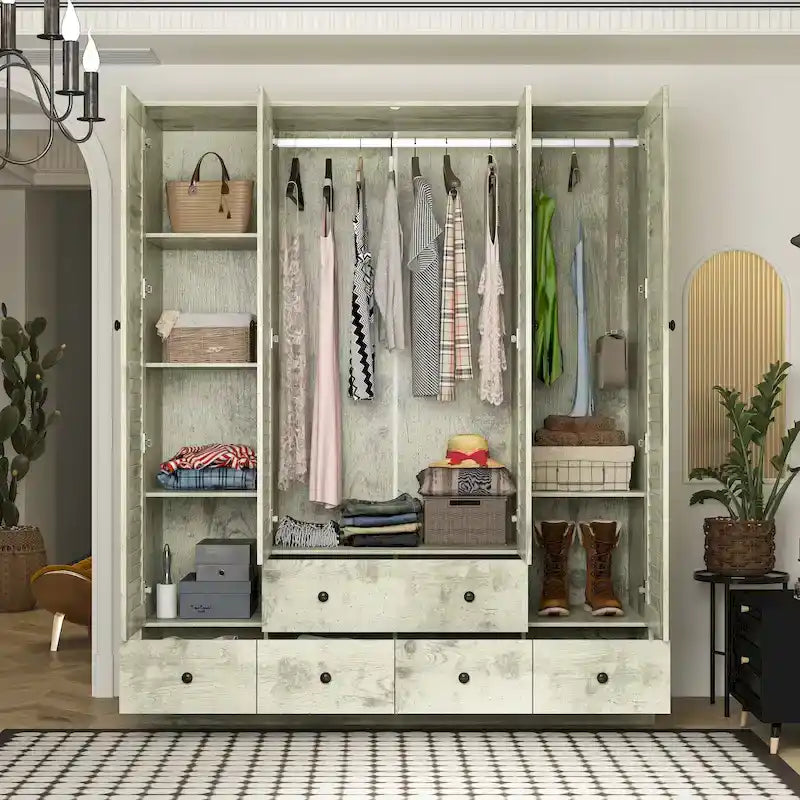 Armoire penderie placard 59L Grande armoire autonome blanche