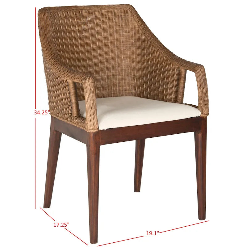 SAFAVIEH Duyen Chaise de salle à manger multicolore/marron - 23 x 23,3 x 34 - 23Lx23Px34H