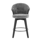 Lot de 2 tabourets de bar pivotants, chaises de salle à manger rembourrées avec large dossier, chaises de hauteur comptoir avec pieds en métal