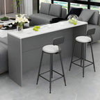 Table de bar longue rectangulaire blanche en bois pour salon