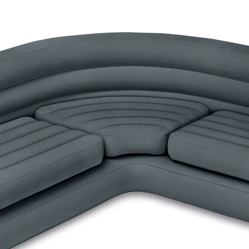 Canapé d'angle gonflable Intex en forme de L avec porte-gobelets, gris (lot de 2) - 26