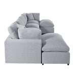 Canapé d'angle moderne en U avec 2 grandes méridiennes et poufs amovibles