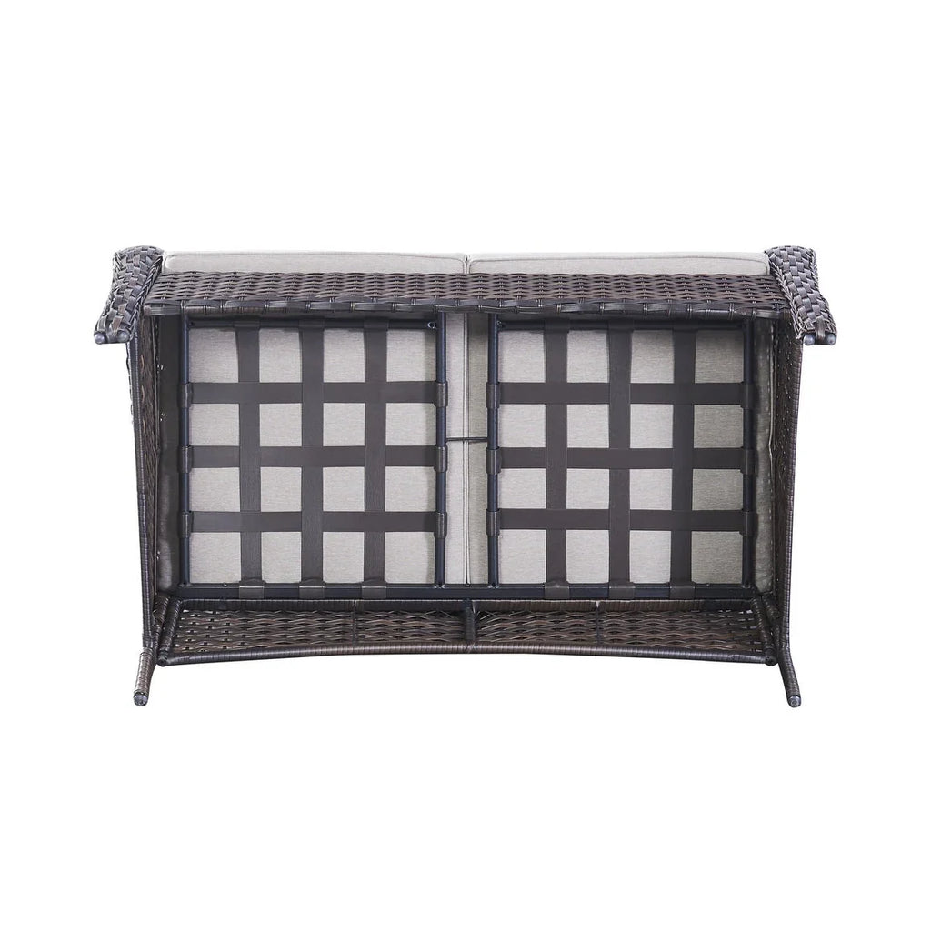 Gymojoy Canapé d'extérieur deux places en rotin Wicker Sofa Set