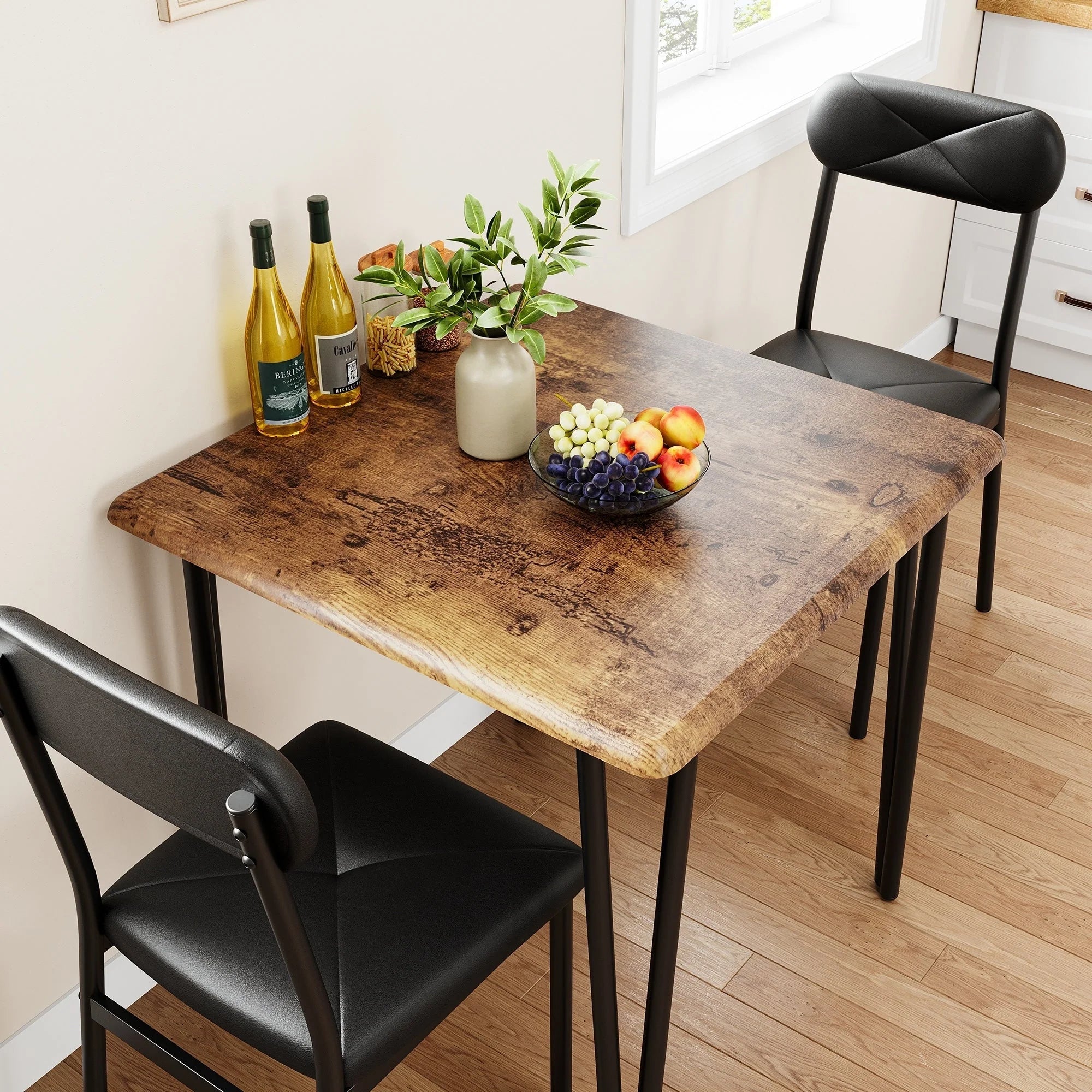 Ensemble table de cuisine et chaises pour salle à manger - 3 pièces