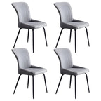 Chaises de salle à manger sans accoudoirs gris foncé industrielles