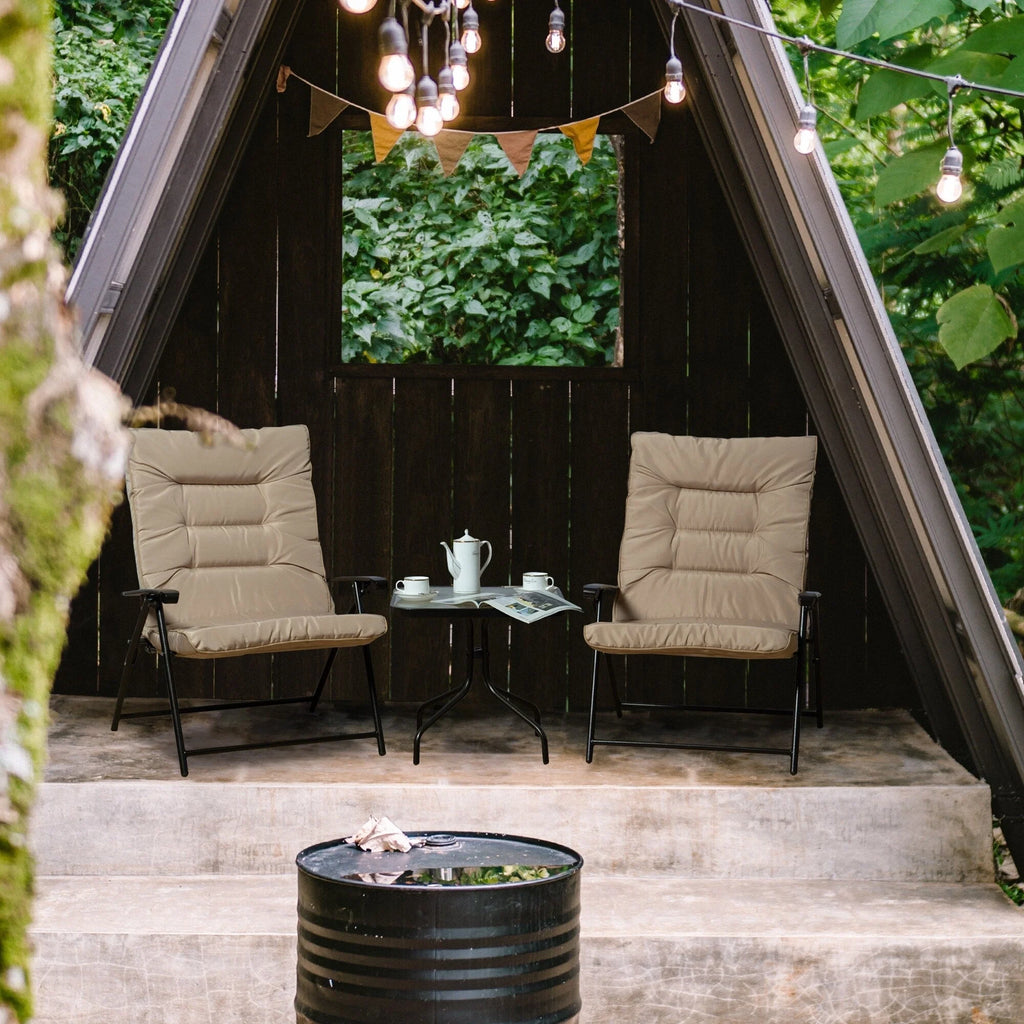 Kozyard Elsa, ensemble de bistrot pliant rembourré, 3 pièces, pour extérieur