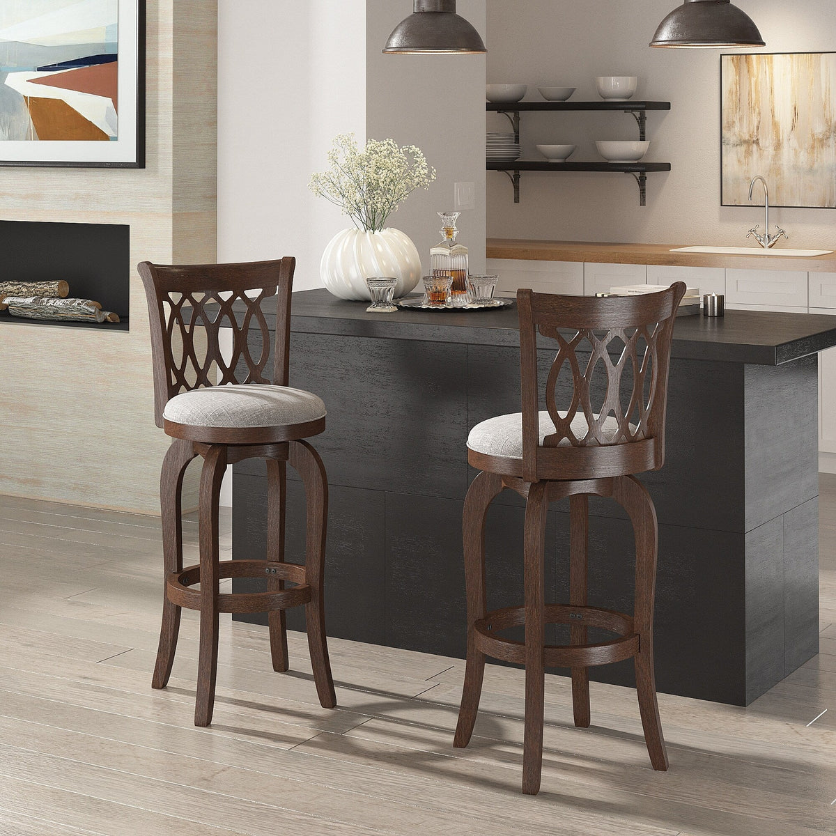 Tabouret de bar pivotant Rovinj Scroll Back