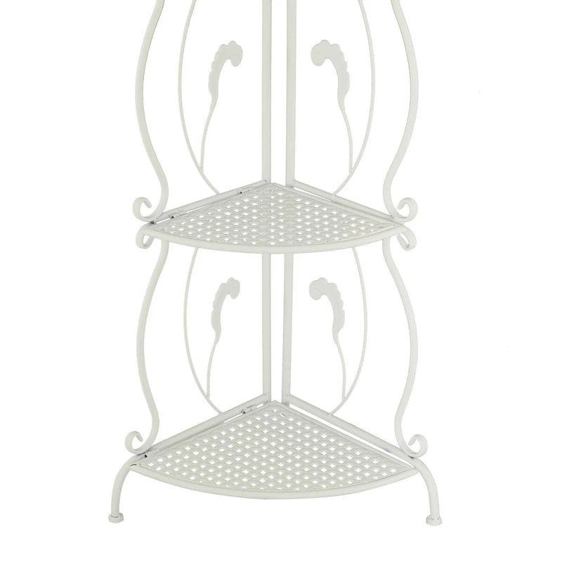 Étagère de Boulanger Pliable Haute à 5 Niveaux en Métal Décoratif pour Intérieur/Extérieur - Or ou Blanc - Roche River Decor