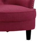 Moser Bay Mignon Fauteuil d'appoint à oreilles capitonné large de 76 cm en velours et lin