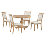 Ensembles de salle à manger 5 pièces Lak Retro avec chaises rembourrées par GDFStudio