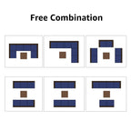 Ensemble de canapé d'angle d'extérieur 7 pièces en osier/acier avec coussins