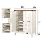 Meuble de rangement pour chaussures Moasis à 5 niveaux et 20 paires avec portes doubles pour entrée