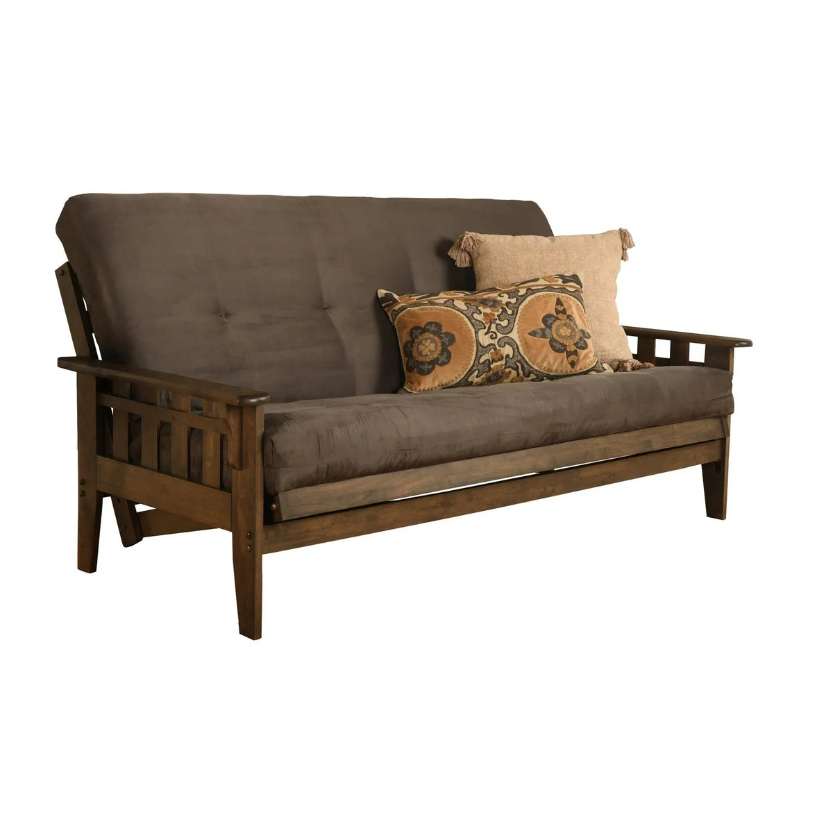 Ensemble de futon rustique pleine grandeur Somette Tucson en noyer avec matelas