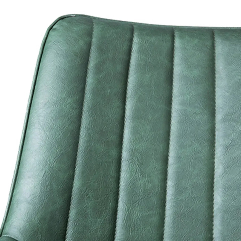 Chaise de salle à manger simple en cuir rembourré avec dossier solide et pieds en métal