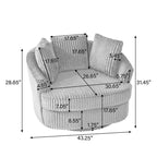 DREAMSIDEA Lot de 2 fauteuils pivotants recouverts de tissu, accoudoirs encastrés