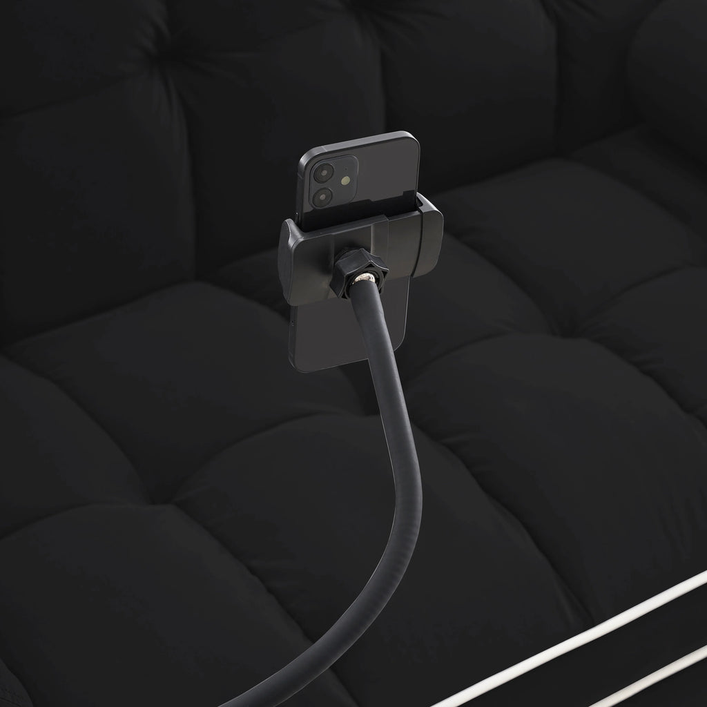 Canapé convertible 2 places en velours 55 avec lit gigogne, dossier inclinable, poches latérales et support de téléphone