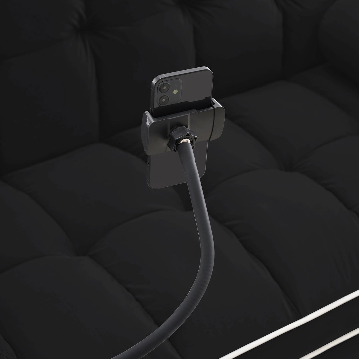 Canapé convertible 2 places en velours 55 avec lit gigogne, dossier inclinable, poches latérales et support de téléphone