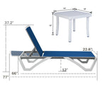 Kozyard Alan Chaise longue de patio inclinable et réglable, entièrement plate, en aluminium et résine de polypropylène