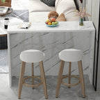 Table de bar longue rectangulaire blanche en bois pour salon