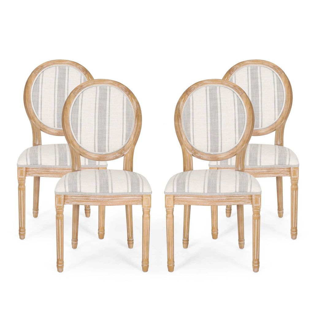 Chaises de salle à manger en tissu de style campagnard français - NH419413