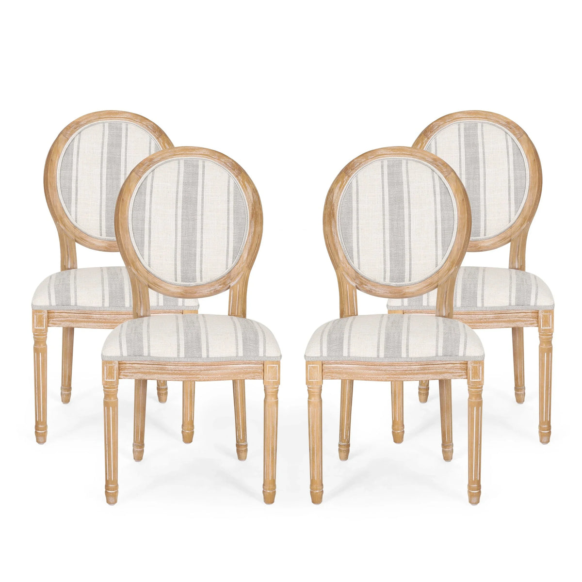 Chaises de salle à manger en tissu de style campagnard français - NH419413