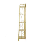 Étagère de Boulanger Pliable Haute à 5 Niveaux en Métal Décoratif pour Intérieur/Extérieur - Or ou Blanc - Roche River Decor