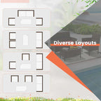Costway Ensemble de Meubles de Jardin 4 Pièces avec Coussins Lavables et Verre Trempé - Voir les Détails