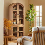 Meuble vitré à arche et 4 portes en bois rainuré - Naturel - Hearth & Hand™ avec Magnolia