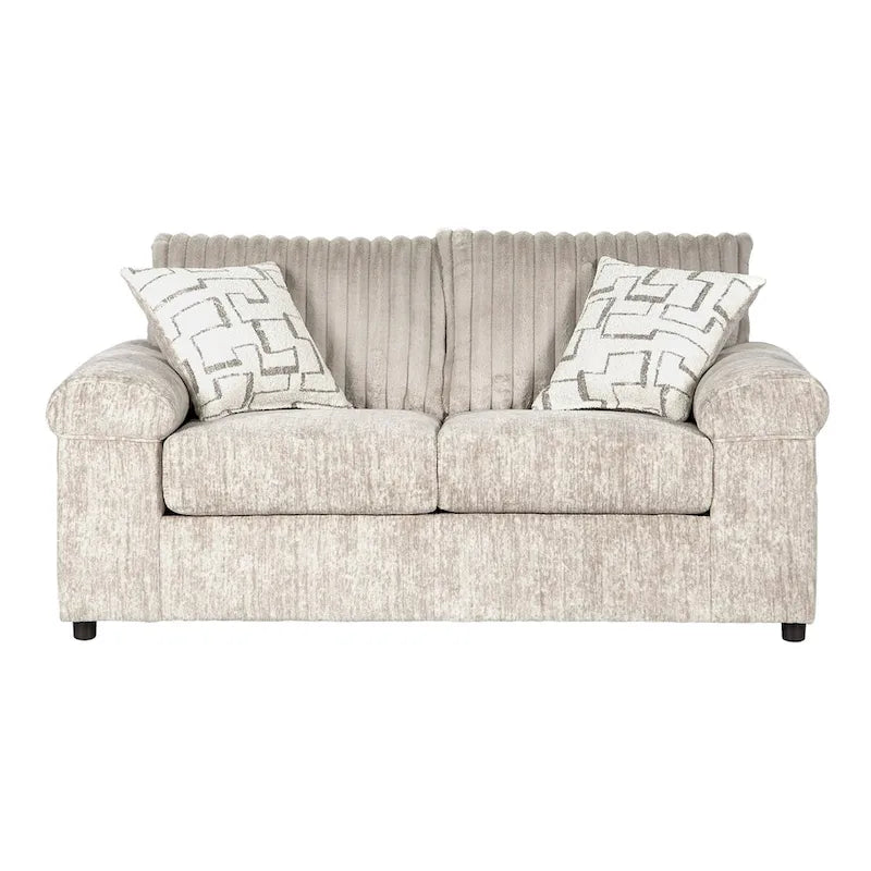 Ensemble canapé, causeuse et fauteuil câlin en velours côtelé à grosses côtes Nason de Roundhill Furniture