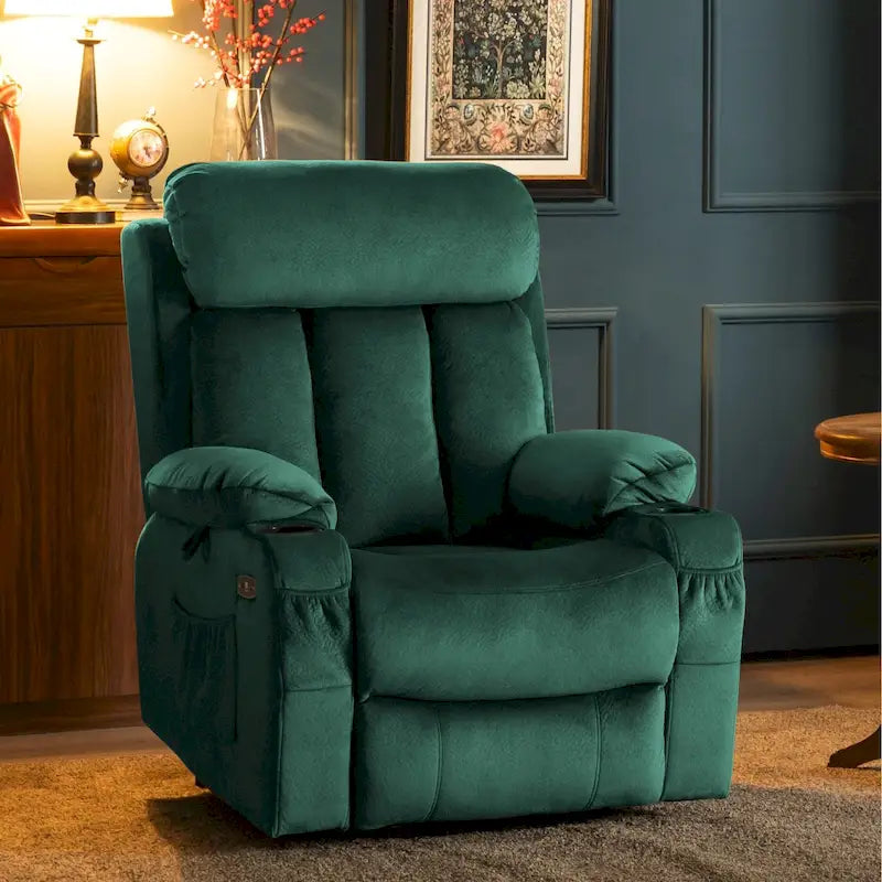 Fauteuil inclinable releveur électrique grand format MCombo avec repose-pieds extensible pour personnes âgées de grande taille, télécommande manuelle, porte-gobelets, tissu 7426